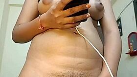 My indian girlfriend casually shows off her wet pussy and tits