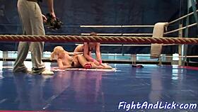 European dykes licking shaved pussy on floor 😏