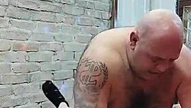 Muscular bodybuilder fills young girl's belly with milk in sexy encounter