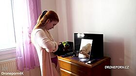 Beautiful Naked Redhead Karolinka Applying Makeup