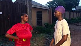 Sports love and sex with ebony girl next door, oiled big natural tits amateurs.