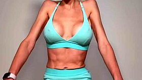 In yoga session, she masturbates with berrythrone dildo, riding it to orgasm while stripping barefoot, pov view of wet pussy.