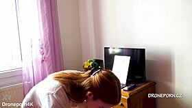 Beautiful Naked Redhead Karolinka Applying Makeup