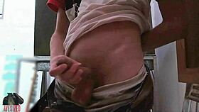 Masturbating Hard in the Back of the Shop, So Wild!