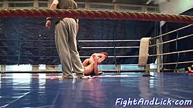 European dykes licking shaved pussy on floor 😏