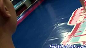 European dykes licking shaved pussy on floor 😏