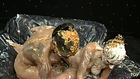 Big Tits Lesbians Finger Shaved Cunts!