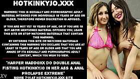 Yo, check Harper Maddoxx and Hotkinkyjo going wild with double anal fisting!