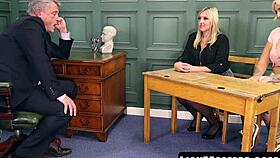 stepmom charlie rae and gigi patsy suck the principal's cock in a threesome.