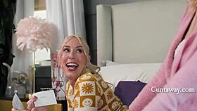 Pretty Blonde Dominated By Her Friend While Studying!