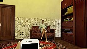 Evil stepmother punishes spanks ass licks pussy