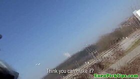 Pierced Skater Euro Chick Gets Pounded Outdoors Hard