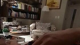 Blonde milf aline gives handjob to flavio before sleep