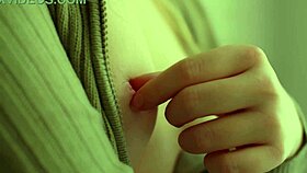 Beautiful blonde model teases nipples and pussy in closeup slow-motion