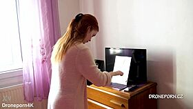 Beautiful Naked Redhead Karolinka Applying Makeup