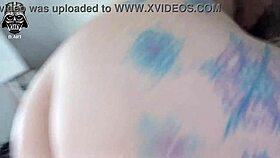 brunette gets cum on ass dominantly