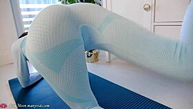 How does this athletic brunette stretch her holes with a big dildo after passionate masturbation?