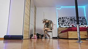 high heels fashion show with blonde glamour and feet fetish