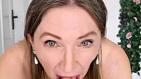 this horny mature cougar in lingerie teases with joi and shows her big tits