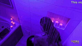 Valen and danyla give each other a pleasurable shower in the pool, latina style.