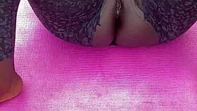 morning workout with a pretty ebony milf outdoors