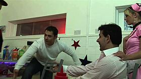 Blonde Pornstar Orgasms In Diner Gangbang