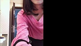 Asian Ladyboy Masturbating Her Dick Flashing It To A Woman And Cum