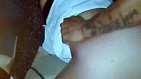 showing the old cuckold how to properly eat his slut wife's pussy