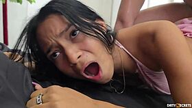 i’m riding my lover in bed, but he slips and goes anal by mistake!