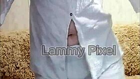 Horny Brunette Lammy Pixel Stripteases Gorgeous Ass