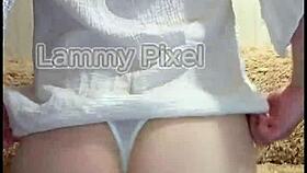 Horny Brunette Lammy Pixel Stripteases Gorgeous Ass