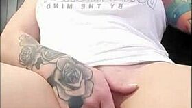 Redhead Rubs Wet Pussy While Watching Porn