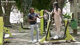 Jhay killer spots a hot colombian on the street, takes her home for a bath, and they get gangbanged with double anal