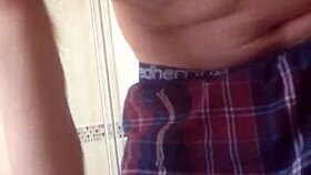 Bashing those big balls and stroking a nice cock too.