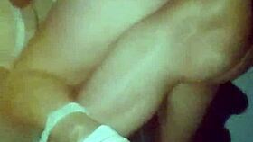 showing the old cuckold how to properly eat his slut wife's pussy