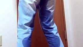 Girl Pees In Jeans As Brother Uses Bathroom