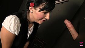 Cute Girl Ashley Rubs Big Clit While Blowing Long Shaft In Confessional