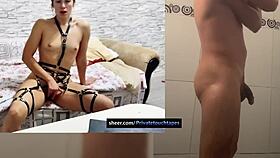 i'm unsatisfied wife masturbating my pussy in fishnets like femme fatale