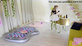 I bound this slut in suspension bondage for blowjob