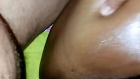 Ebony Milf's Oiled Wet Pussy Orgasm