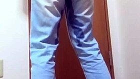 Girl Pees In Jeans As Brother Uses Bathroom