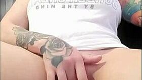 Redhead Rubs Wet Pussy While Watching Porn