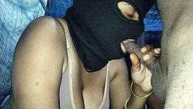 the indian wife teases with deepthroat blowjob, gets face fucked, swallows cum in mouth