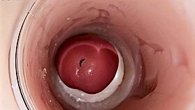 Whoa, camera catches huge sperm blast deep in pussy! 😲