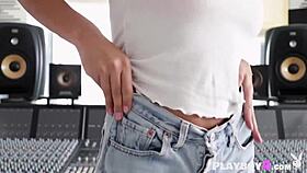 Hot Petite 18+ Brunette Teen 18+ Boldly Dancing in Lingerie