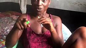 Feeling Crazy As She Smokes In The Landlord's Room, Talking Dirty In Sexy Clothes