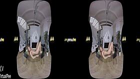 virtual reality porn where chrissy fox dives into her piss