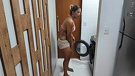 i got stuck in the washing machine and my stepson fucked my ass 😏 luna oliveira and vagninho