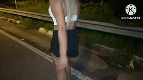 Wife having sex on the street with a big cock?