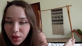 stepsister enjoys unprotected sex with deepthroat and doggystyle.